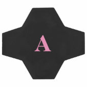 Monogram Initialen Aangepaste naam Roze Zwart Tren Voetbal (Enkel)