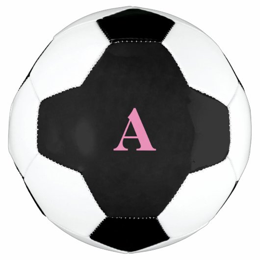 Monogram Initialen Aangepaste naam Roze Zwart Tren Voetbal (Voorkant)