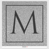 Monogram Initialen Aangepaste naam Silvery Grey Gl Sticker (Vel)