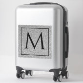 Monogram Initialen Aangepaste naam Silvery Grey Gl Sticker (Koffer)