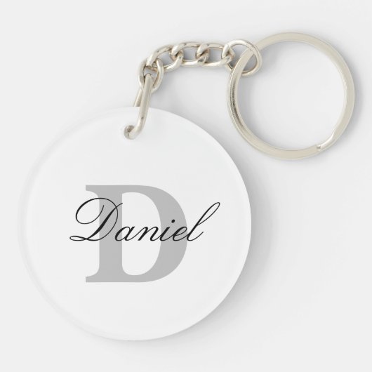 Monogram Initialen Aangepaste naam Vaderdag Cadeau Sleutelhanger (Achterkant)