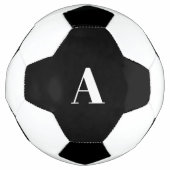 Monogram Initialen Aangepaste naam Zwart wit avor Voetbal (Voorkant)