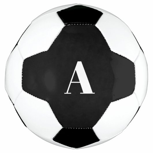 Monogram Initialen Aangepaste naam Zwart wit avor Voetbal (Voorkant)