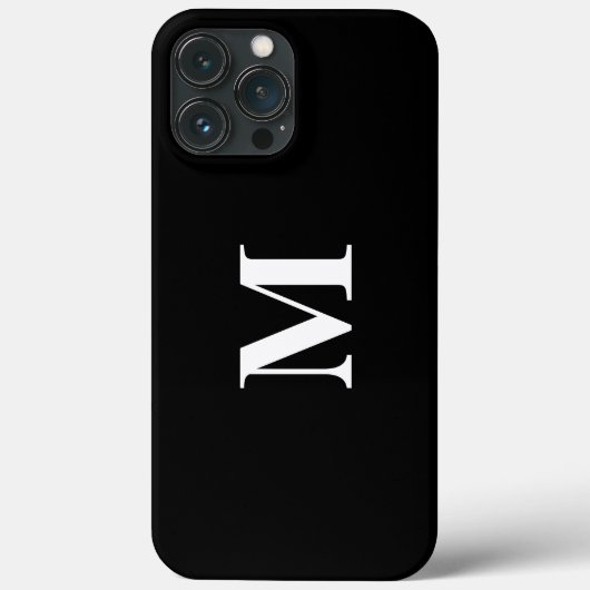 Monogram Initialen Aangepaste naam Zwart wit cadea Case-Mate iPhone Case (Achterkant)