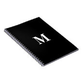 Monogram Initialen Aangepaste naam Zwart wit cadea Notitieboek (Rechterzijde)