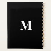 Monogram Initialen Aangepaste naam Zwart wit cadea Planner (Achterkant)