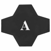 Monogram Initialen Aangepaste naam Zwart wit Gift  Voetbal (Enkel)