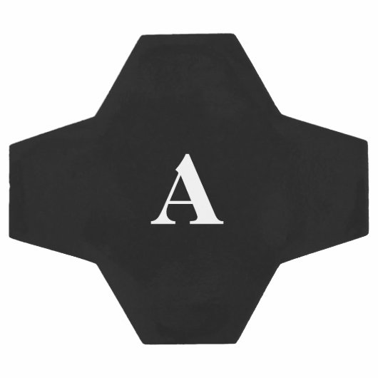 Monogram Initialen Aangepaste naam Zwart wit Gift Voetbal (Enkel)