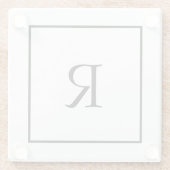 Monogram Initialen Aangepaste naam Zwart-wit rende Glazen Onderzetter (Achterkant)