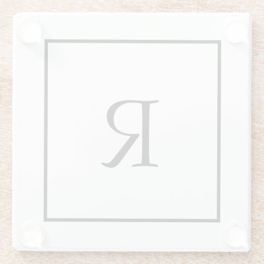 Monogram Initialen Aangepaste naam Zwart-wit rende Glazen Onderzetter (Achterkant)