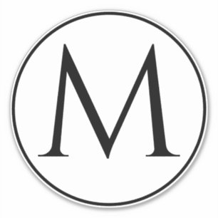 Monogram Initialen Aangepaste naam Zwart-wit rende Sticker