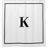 Monogram Initialen Aangepaste naam Zwart Wit Schat Douchegordijn (Voorkant)