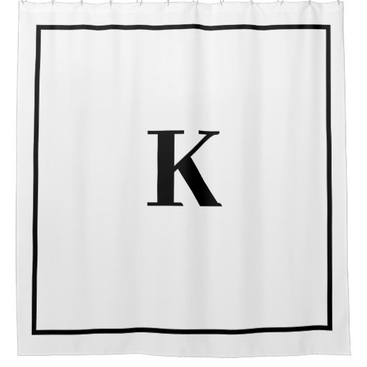 Monogram Initialen Aangepaste naam Zwart Wit Schat Douchegordijn (Voorkant)