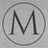 Monogram Initialen Aangepaste naam Zwart Witte Gli Sticker (Voorkant)