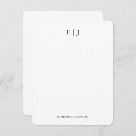 Monogram Initialen Aangepaste verticale Notitiekaartje (Voorkant / Achterkant)