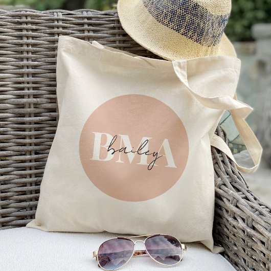 Monogram initialen Afbeelding gepersonaliseerd Tote Bag