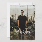 Monogram Initialen Afstuderen Aankondiging voor jo (Voorkant)