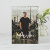 Monogram Initialen Afstuderen Aankondiging voor jo (Staand voorkant)