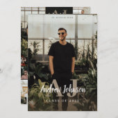 Monogram Initialen Afstuderen Aankondiging voor jo (Voorkant / Achterkant)