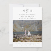 Monogram Initialen alles in één QR code foto bruil Kaart (Voorkant)