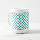 Monogram Initialen Aqua Polka Dots Mok (Voorkant links)