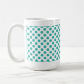 Monogram Initialen Aqua Polka Dots Mok (Links)