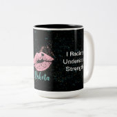 Monogram Initialen Bewerkbaar Bericht & foto Zwart Tweekleurige Koffiemok (Voorkant rechts)