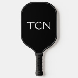 Monogram Initialen Black White Trendy Pickleball Paddle