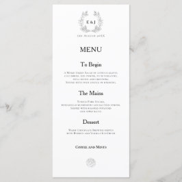 Monogram Initialen/bladeren/zwarte typografie brui Menu