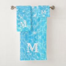 Monogram Initialen blauw water rimpelwatertextuur
