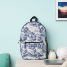 Monogram Initialen Blauw Wit Frans Tegel Patroon