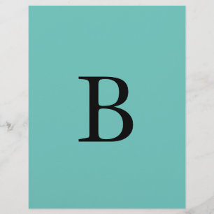 Monogram Initialen Blauwgroen Blauw Kleurrijke Dou Briefhoofd