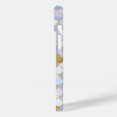 Monogram Initialen Blue Gold Mermaid Scales Case-Mate iPhone Case (Achterkant / Links)