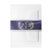 Monogram Initialen Blue Ribbon Wedding Uitnodigingen Wikkel (Voorkant Voorbeeld)