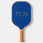 Monogram Initialen Blue Tan Trendy Mannen Women's Pickleball Paddle (Voorkant)