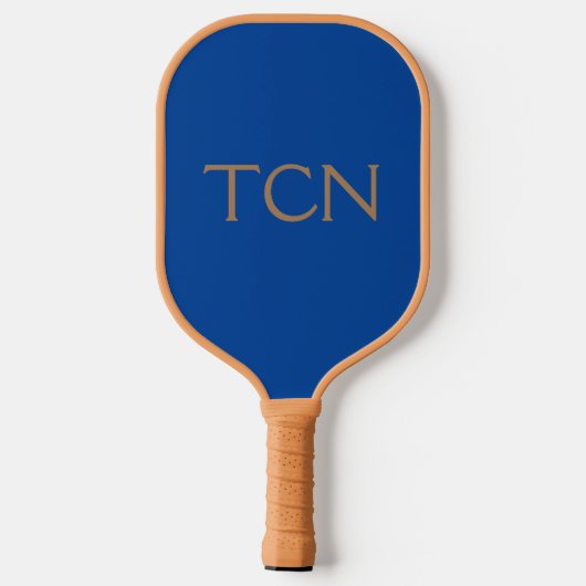 Monogram Initialen Blue Tan Trendy Mannen Women's Pickleball Paddle (Achterkant)