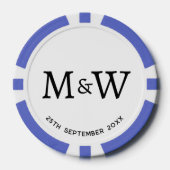 Monogram Initialen bruidspaar Poker Chips (Voorkant)