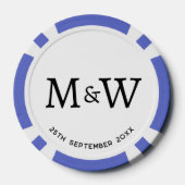 Monogram Initialen bruidspaar Poker Chips (Achterkant)