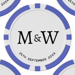 Monogram Initialen bruidspaar Poker Chips