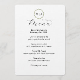 Monogram Initialen bruiloft of evenement menu