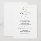 Monogram Initialen bruiloft of evenement menu (Voorkant / Achterkant)