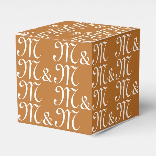 Monogram Initialen bruin brons aanpassen Bedankdoosjes (Voorkant Zijde)