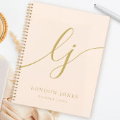 Monogram Initialen Business Planner Blush Gold Naa