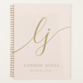 Monogram Initialen Business Planner Blush Gold Naa (Voorkant)
