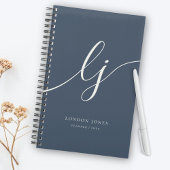 Monogram Initialen Business Planner Script Navy