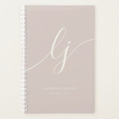 Monogram Initialen Business Planner Script Roze (Voorkant)