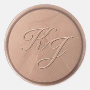 Monogram Initialen Chocolade Bruine Seal Sticker