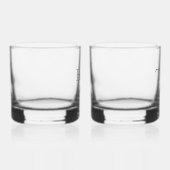 Monogram Initialen Classic Bruiloft Paar Tijdloos Whisky Glas (Rechts)