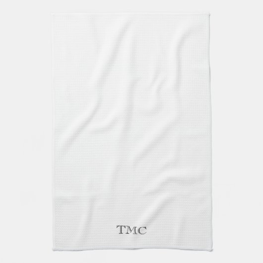 MONOGRAM INITIALEN Classic Zwart Wit Tijdloos Theedoek (Verticaal)