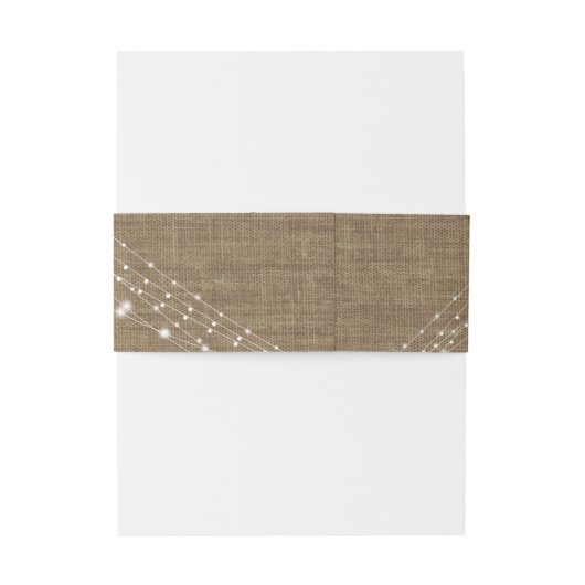 Monogram Initialen Datum w / Burlap & Light String Uitnodigingen Wikkel (Achterkant Voorbeeld)